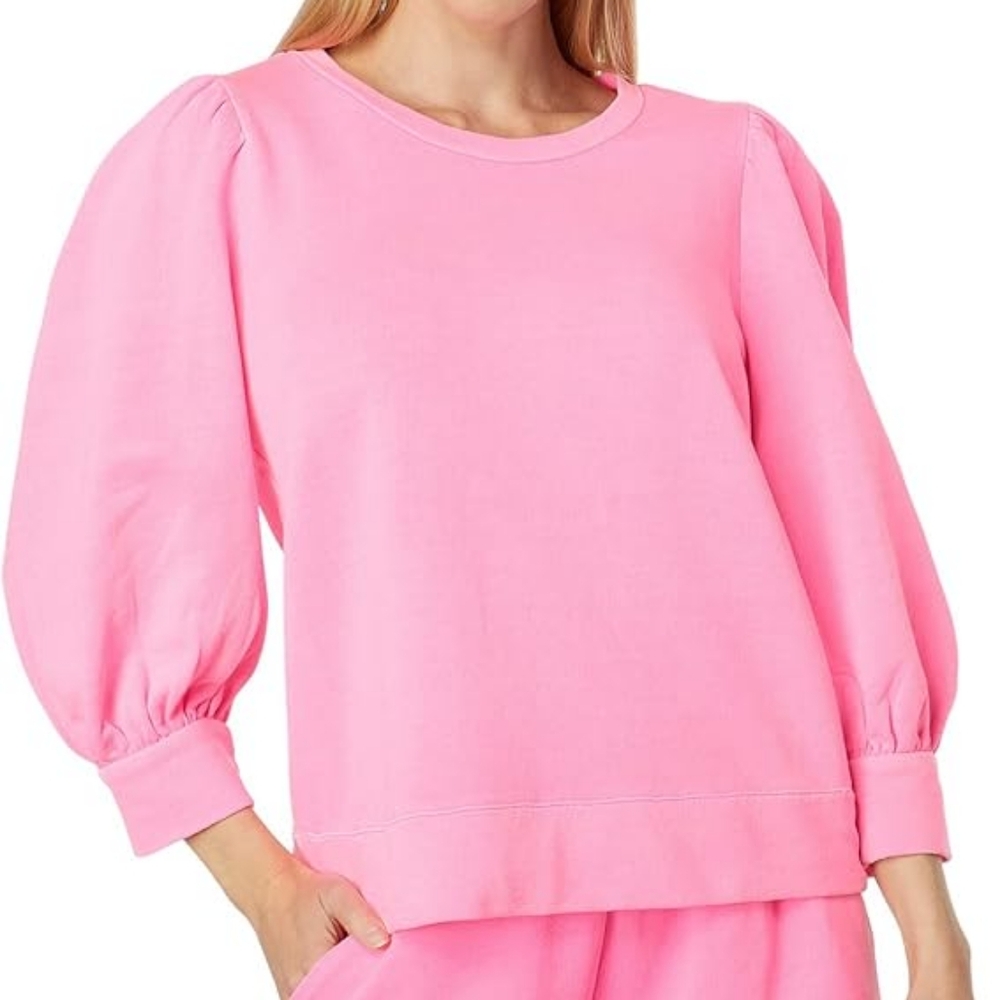 Lilly Pulitzer Pink Sweatshirt with Balloon Sleeves
